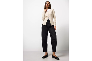 TU black denim barrel leg jeans